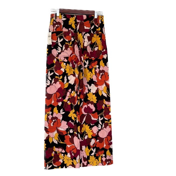 New Anthropologie Maeve The Colette Floral Wide Leg High Waist Pants Size 27T - Picture 4 of 10